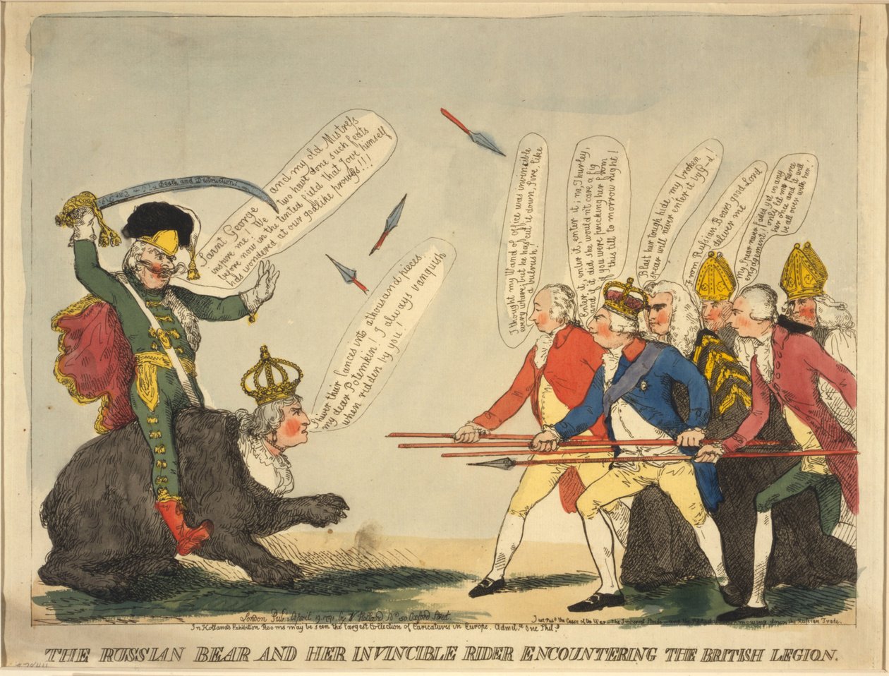 Venäjän karhu ja hänen voittamaton ratsastaja, 1791 tekijältä Unbekannt