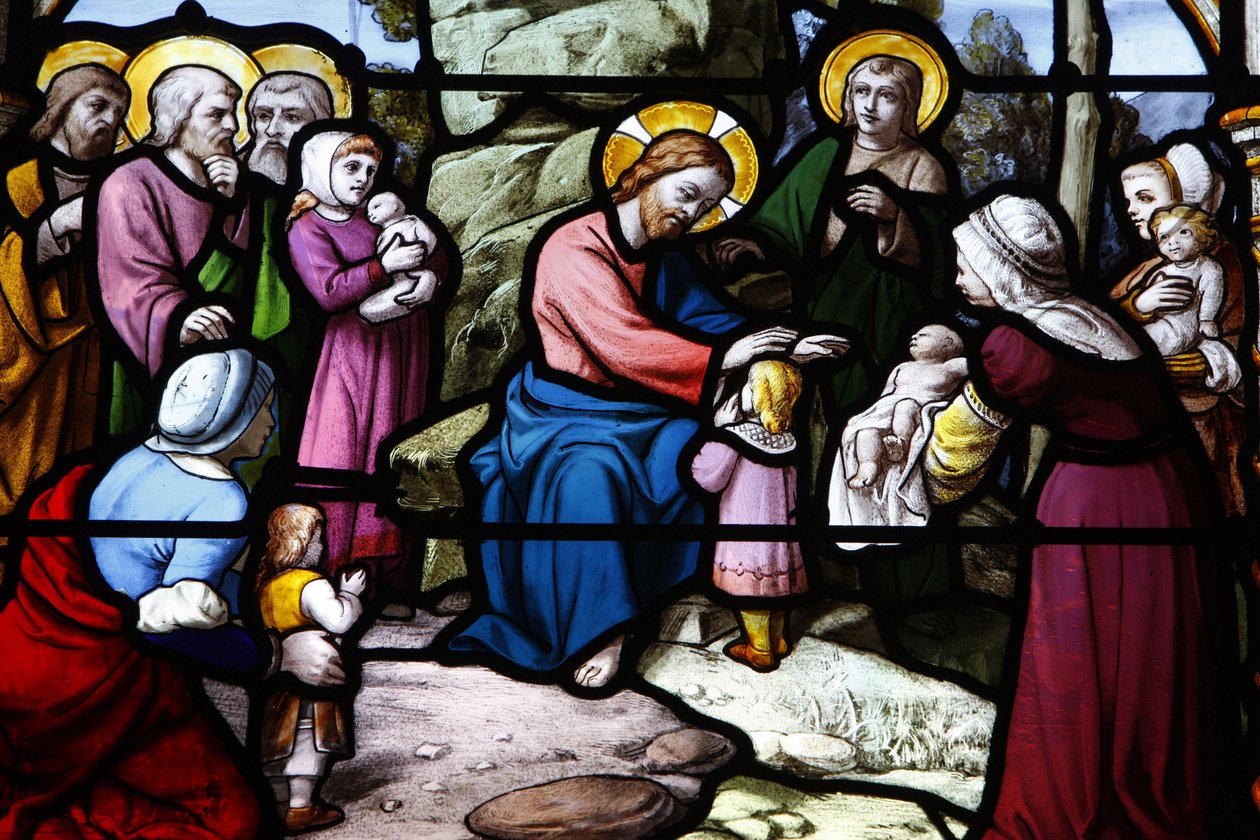 Pyhän Aignanin kirkko Jeesus siunaa lapsia, Chartres, Ranska tekijältä Unbekannt