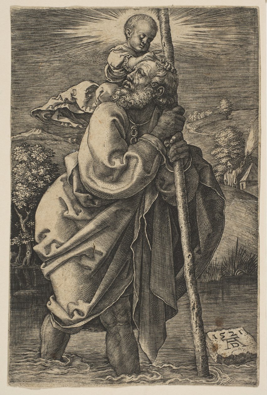 Saint Christopher Facing Vasen kopio.n.d. tekijältä Unbekannt