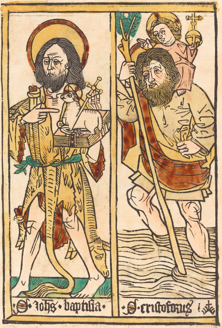 Pyhä Johannes Kastaja ja Pyhä Kristofer, 14701480. tekijältä Unbekannt