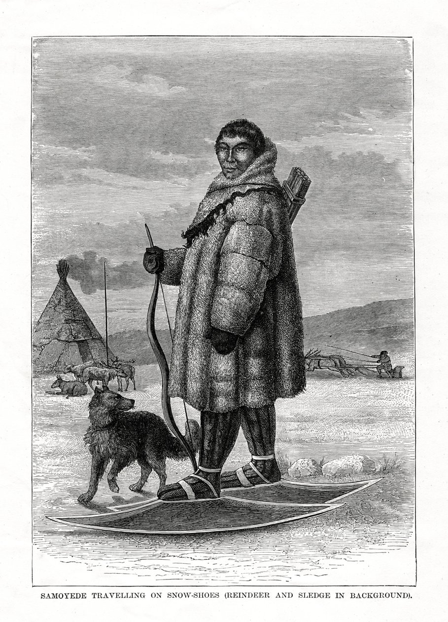 Samojedit matkustavat lumikengillä, Venäjä, 1877 tekijältä Unbekannt