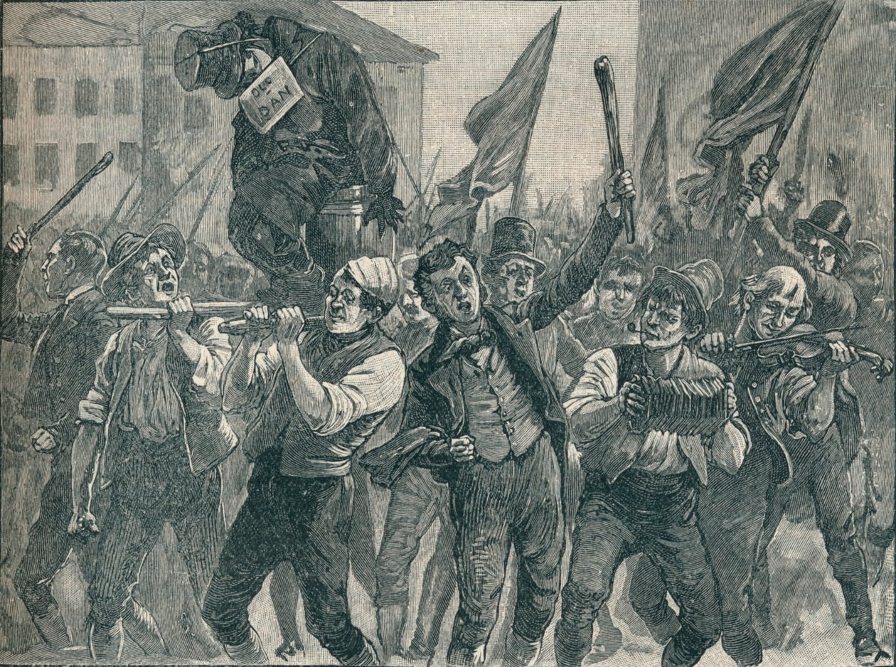 Kohtaus Belfastin mellakoissa 1800-luvulla 1906. tekijältä Unbekannt