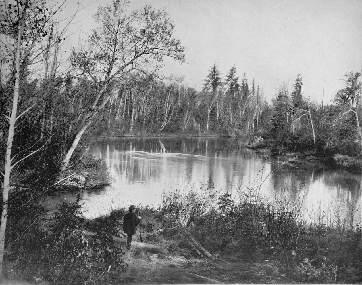 Kohtaus Peshtigo-joella, Wisconsinissa, vuodelta 1897. tekijältä Unbekannt