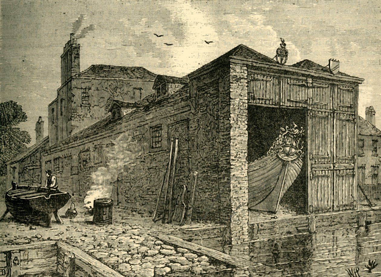 Searles Boat-Yard vuonna 1830, c1878. tekijältä Unbekannt