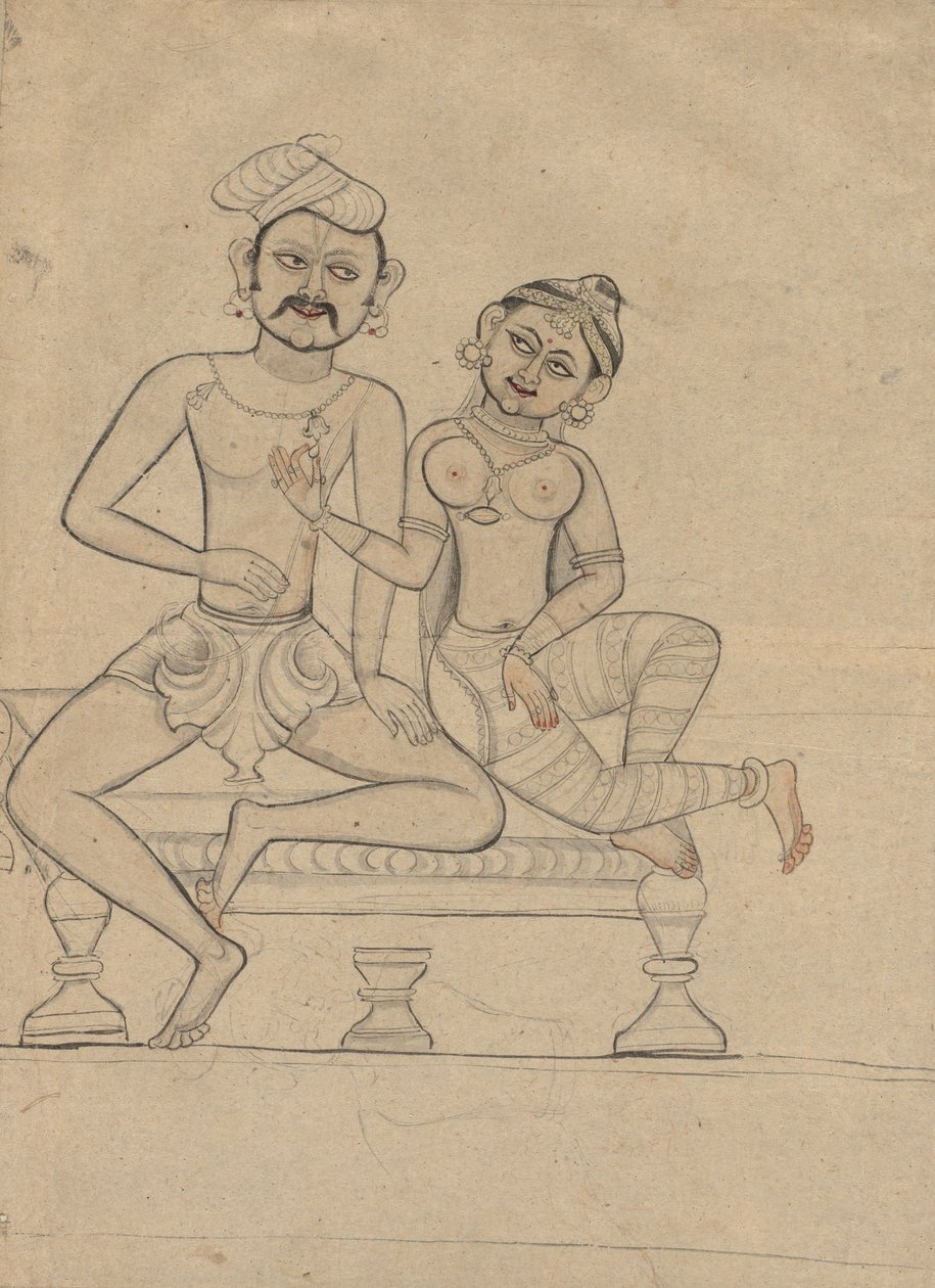 Istuva pariskunta, c. 1800. tekijältä Unbekannt