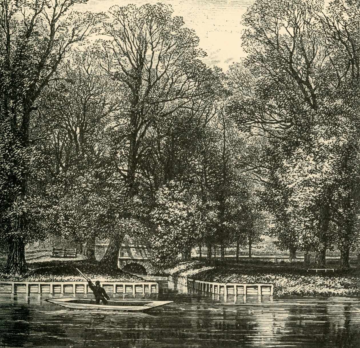 Sheep Bridge ja Sixth Form -penkki, 1911. tekijältä Unbekannt