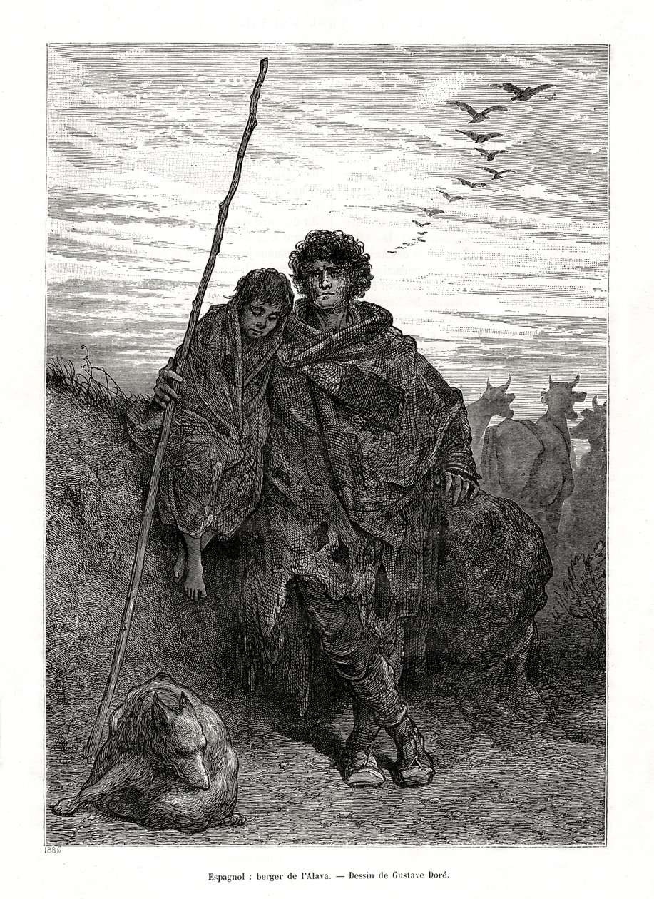 Alavan paimen, Espanja, 1886 tekijältä Unbekannt
