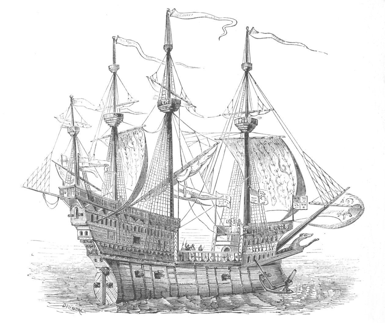 Henrik VIII:n laiva, vuodelta 1880 tekijältä Unbekannt