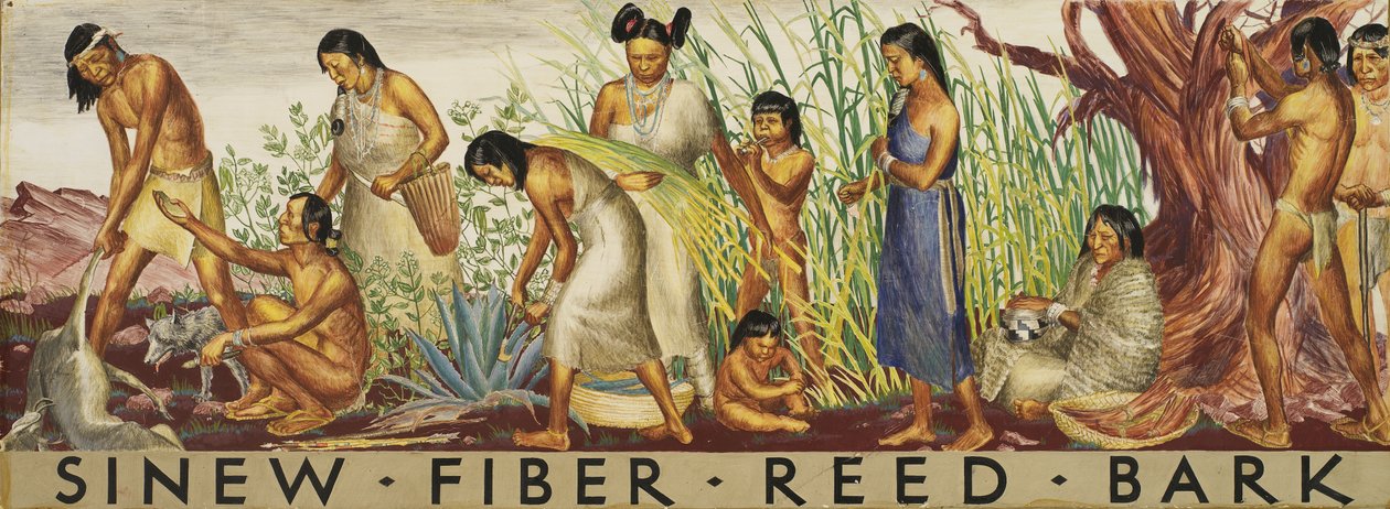 Sinew, Fiber, Reed, Bark seinämaalaustutkimus, n. 1933-1943. tekijältä Unbekannt