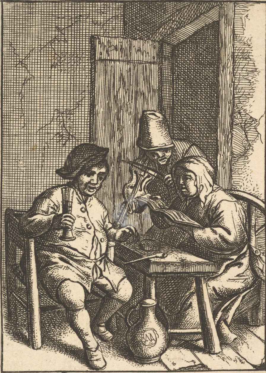 Laulava pariskunta ja viulu, 1610-85. tekijältä Unbekannt