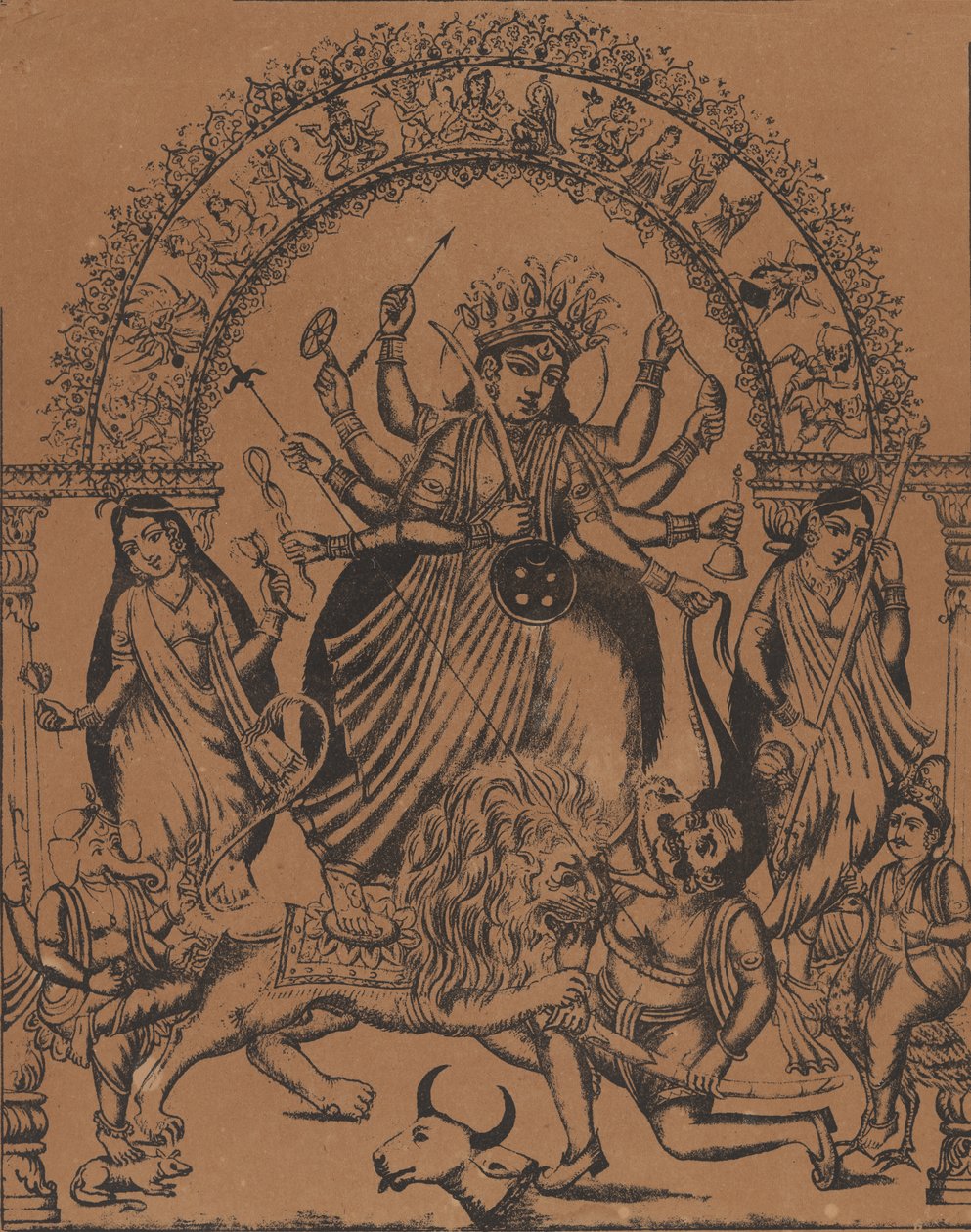 Sri Sri Durga, n. 1875-80. tekijältä Unbekannt