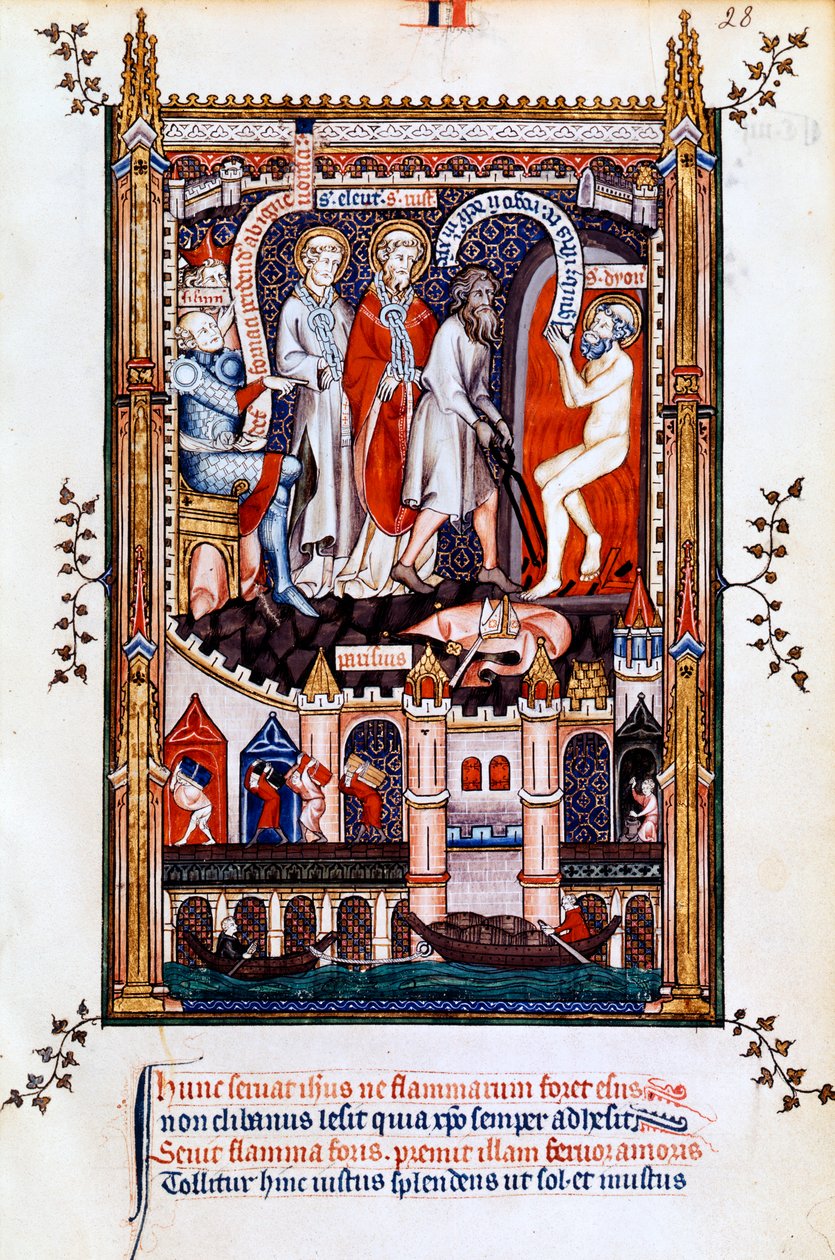 St Denis heitetään uuniin, 1317 tekijältä Unbekannt