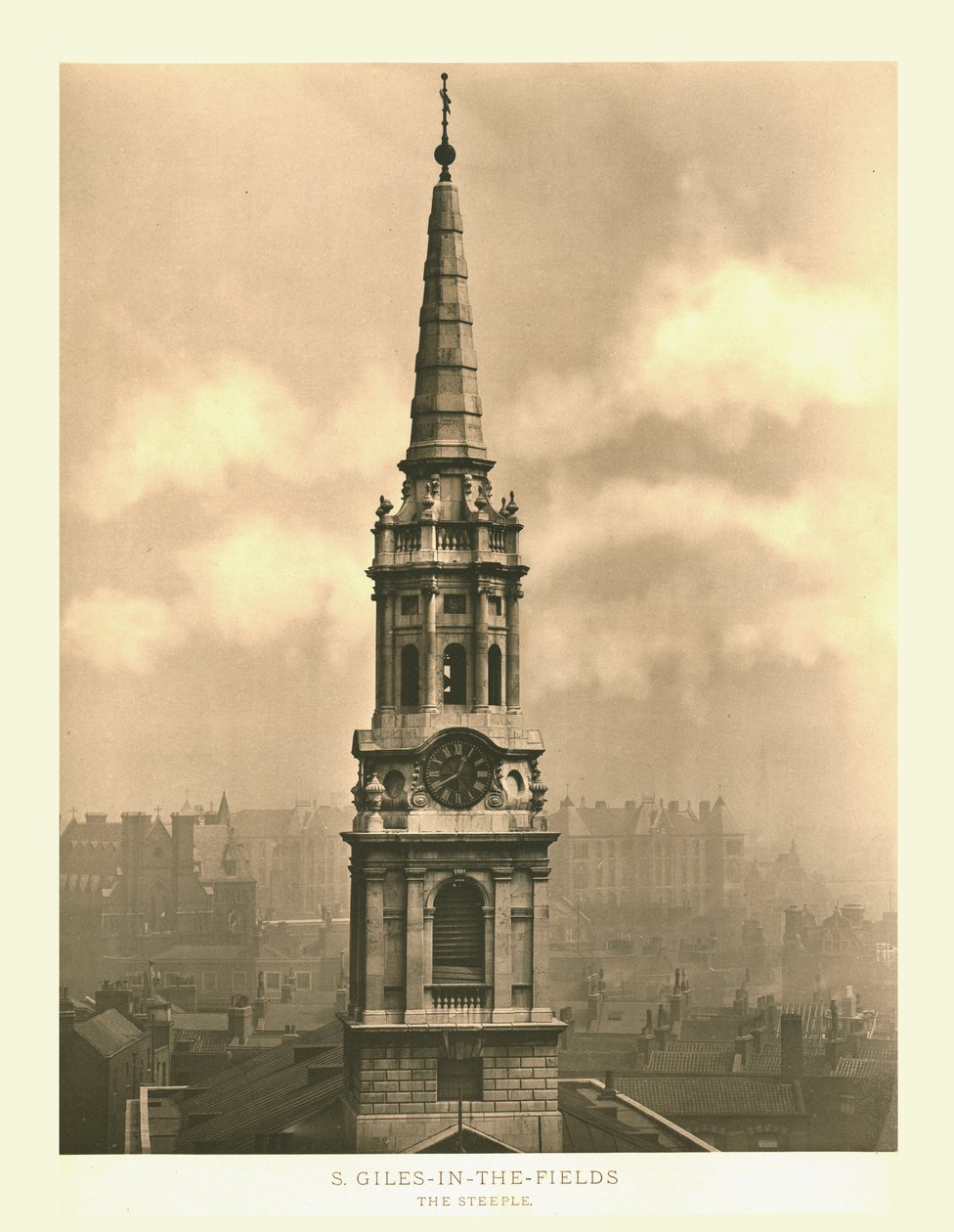St Giles-in-the-Fields, The Steeple, 1800-luvun puolivälissä. tekijältä Unbekannt