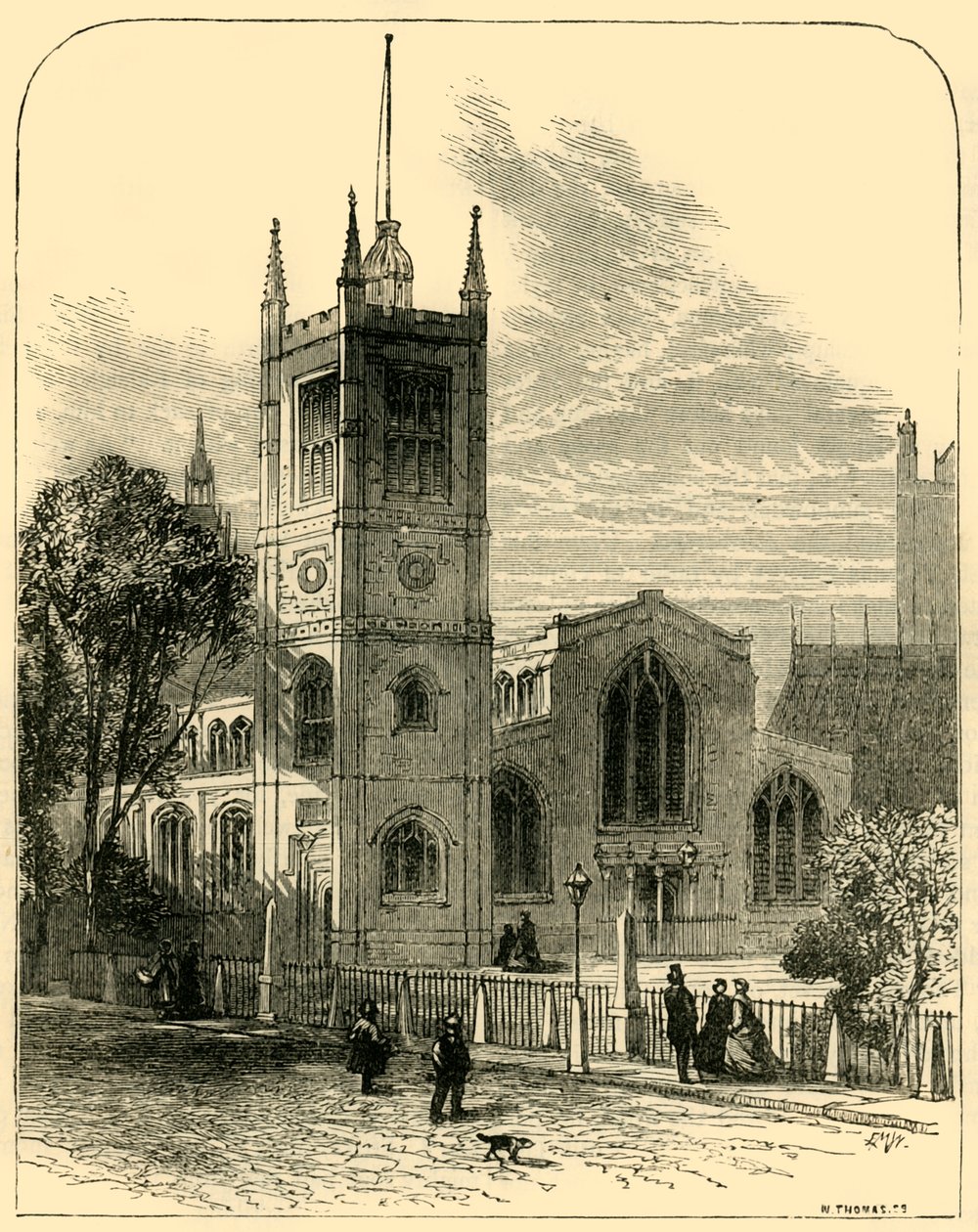 St. Margarets Church, luoteesta, 1881. tekijältä Unbekannt