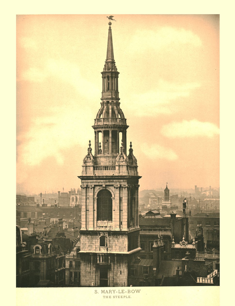 St Mary-Le-Bow, The Steeple, 1800-luvun puolivälissä. tekijältä Unbekannt