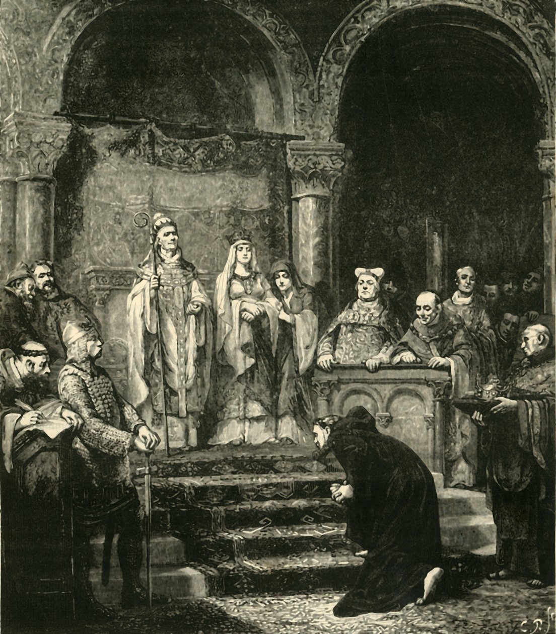 Henrik IV:n ehdotus. Canossassa, 1077, 1890. tekijältä Unbekannt