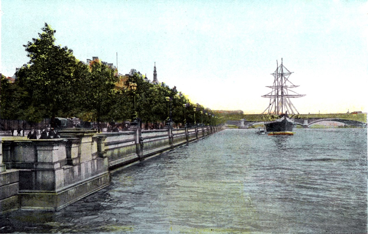 Thames Embankment, Lontoo, 1900-luku tekijältä Unbekannt