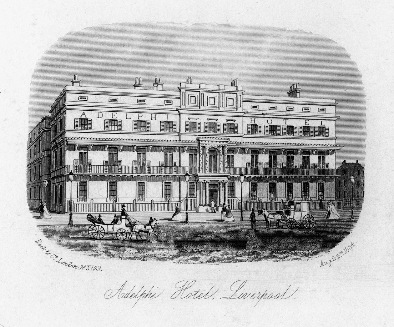 The Adelphi Hotel, Liverpool, Merseyside, 1864 tekijältä Unbekannt