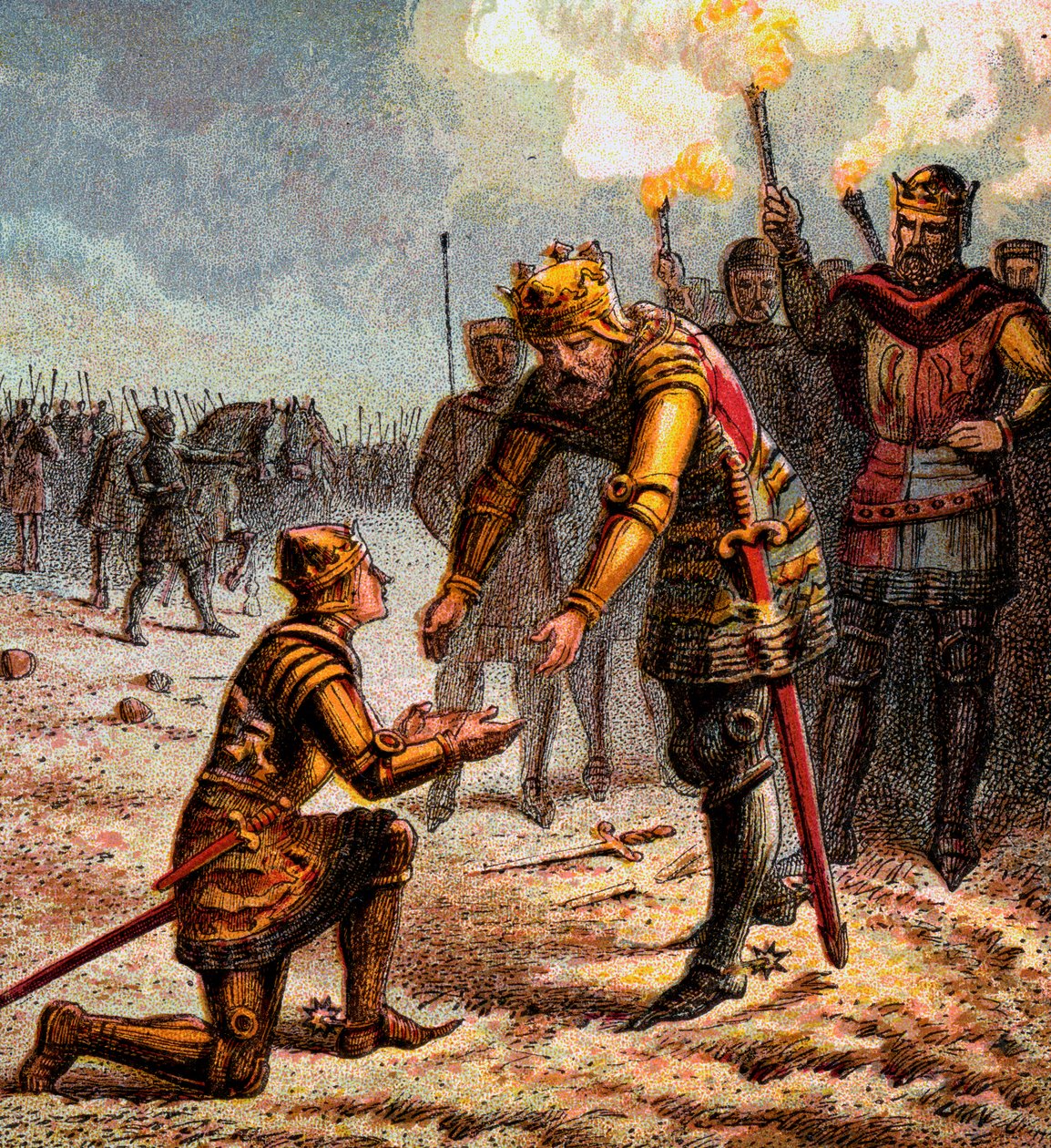The Black Prince At Crecy, 1346, c1850 tekijältä Unbekannt