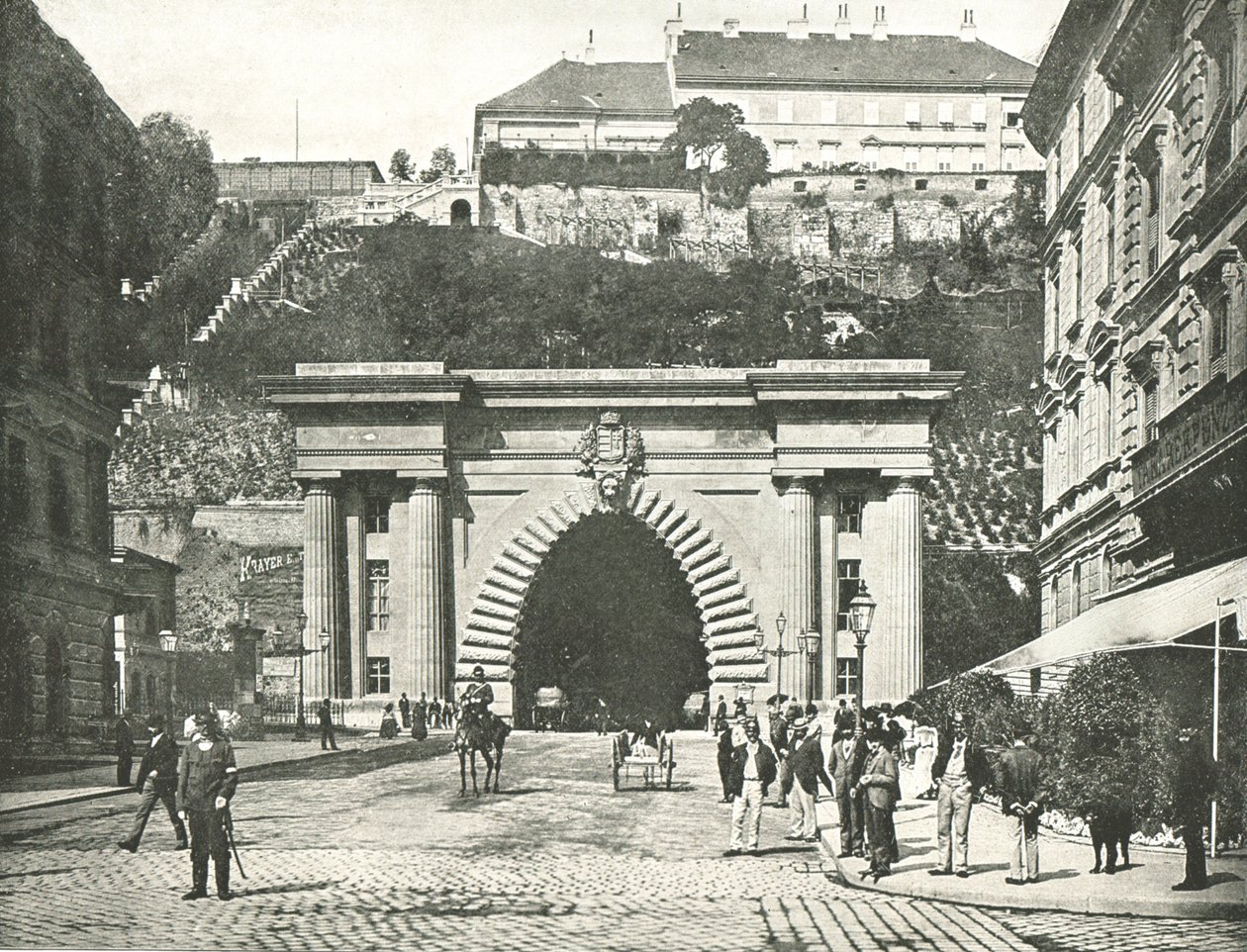 Budan linnan tunneli, Budapest, Itävalta-Unkari, 1895. tekijältä Unbekannt