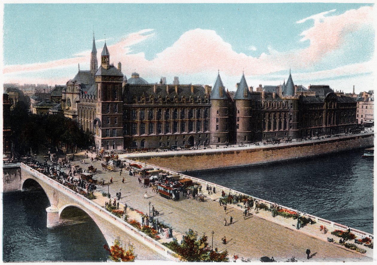Conciergerie ja Pont Neuf, Pariisi, c1900 tekijältä Unbekannt