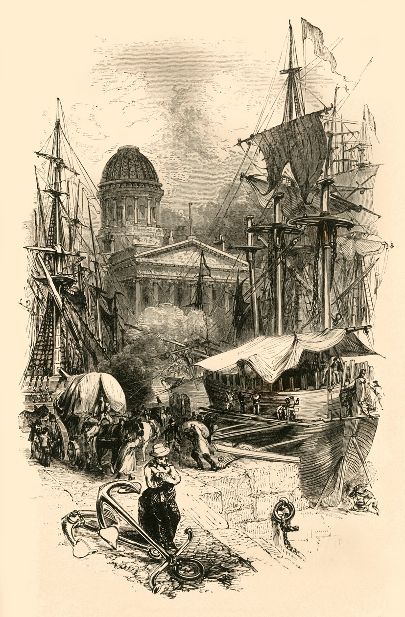 Custom House, Liverpool, 1800-luvun puoliväli. tekijältä Unbekannt