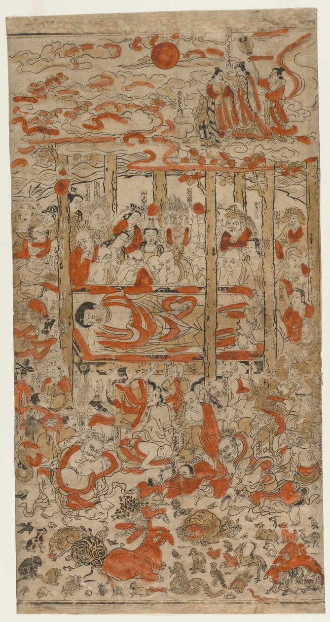 Buddhan kuolema, n. 1710-luku. tekijältä Unbekannt