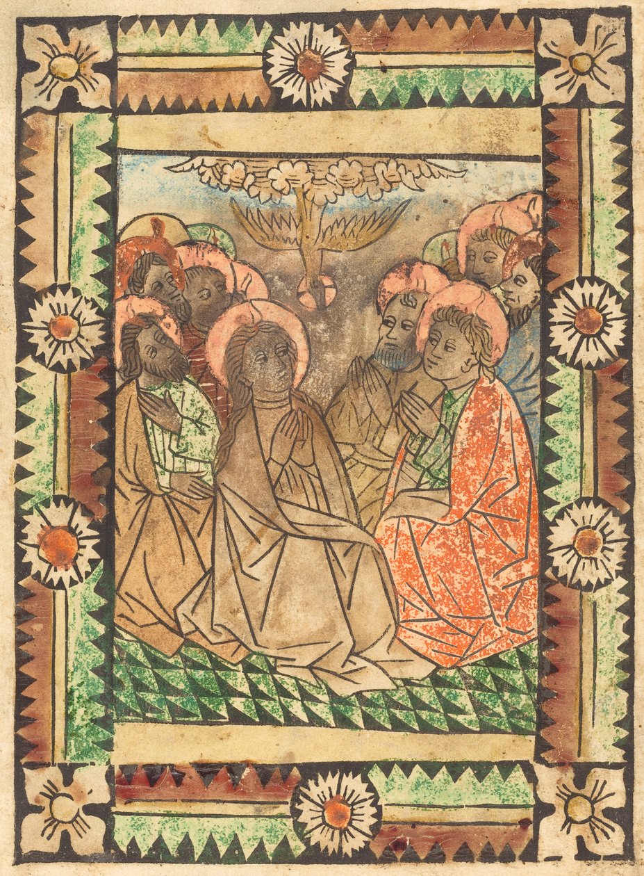 Pyhän Hengen laskeutuminen, n. 1450. tekijältä Unbekannt