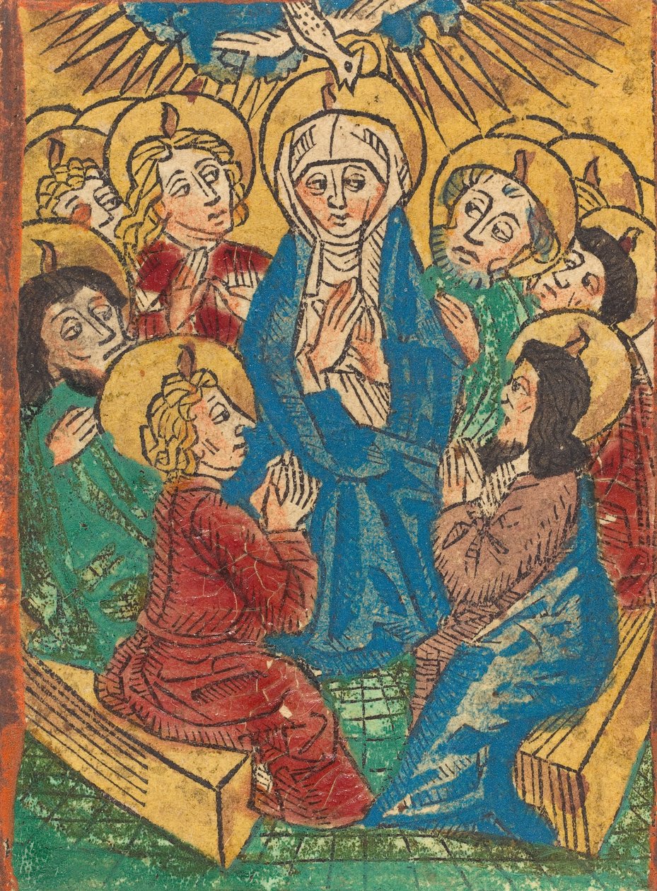 Pyhän Hengen laskeutuminen, n. 1490. tekijältä Unbekannt