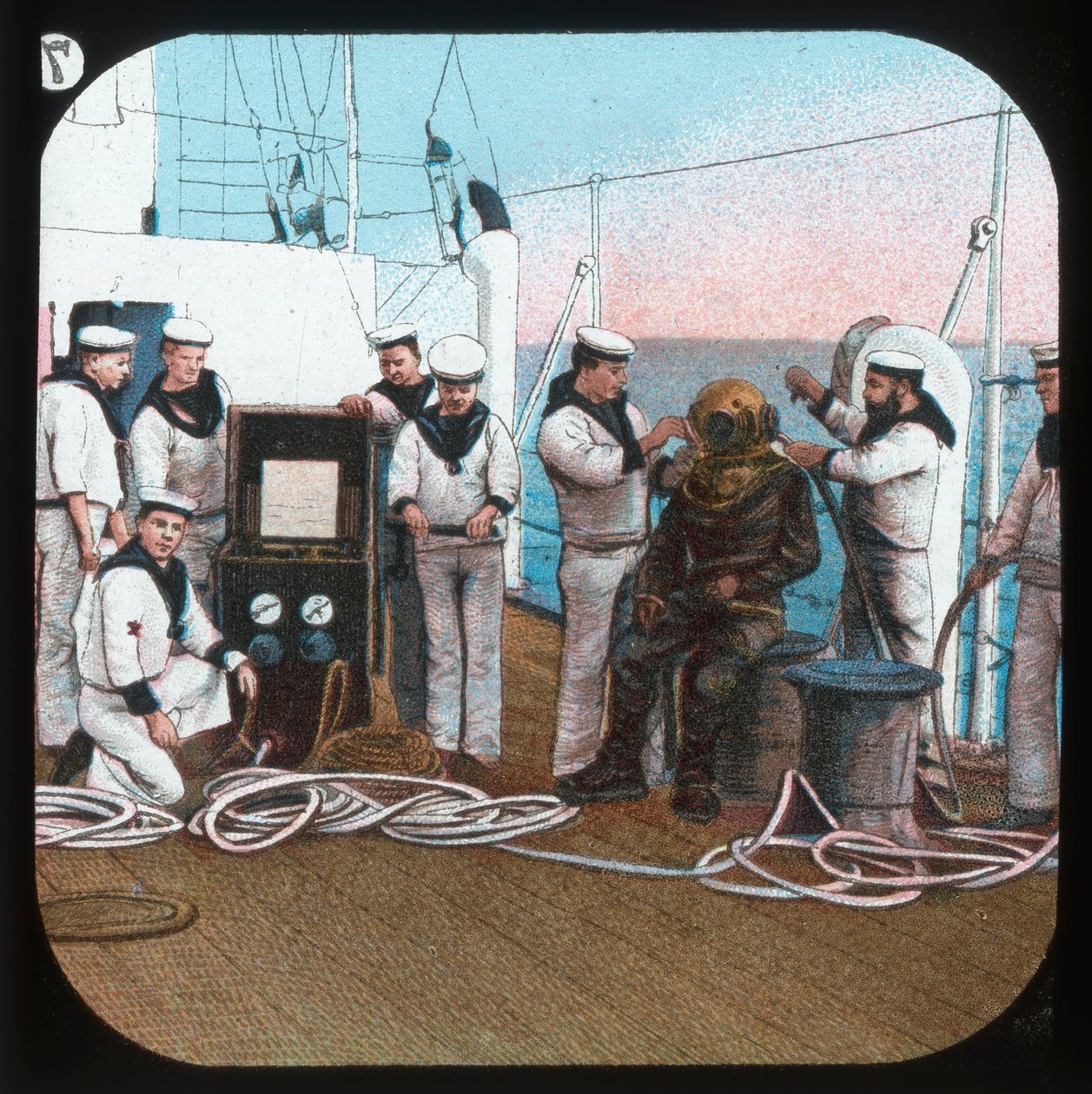 Sukeltaja -- H.M.S. Blake, c1900. tekijältä Unbekannt