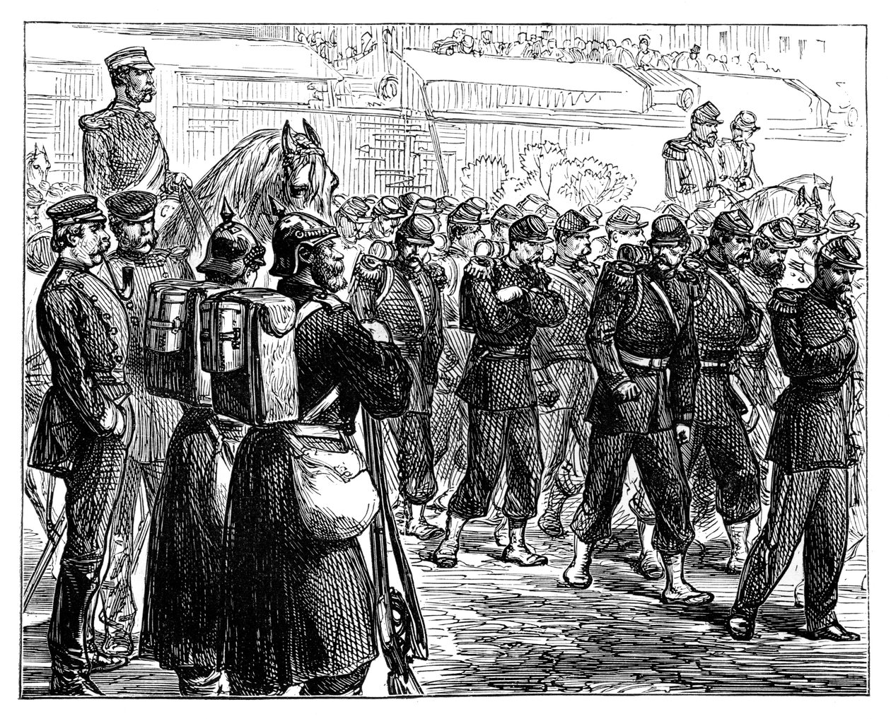 Ranskan joukot lähtevät Metzistä vuonna 1870 tekijältä Unbekannt
