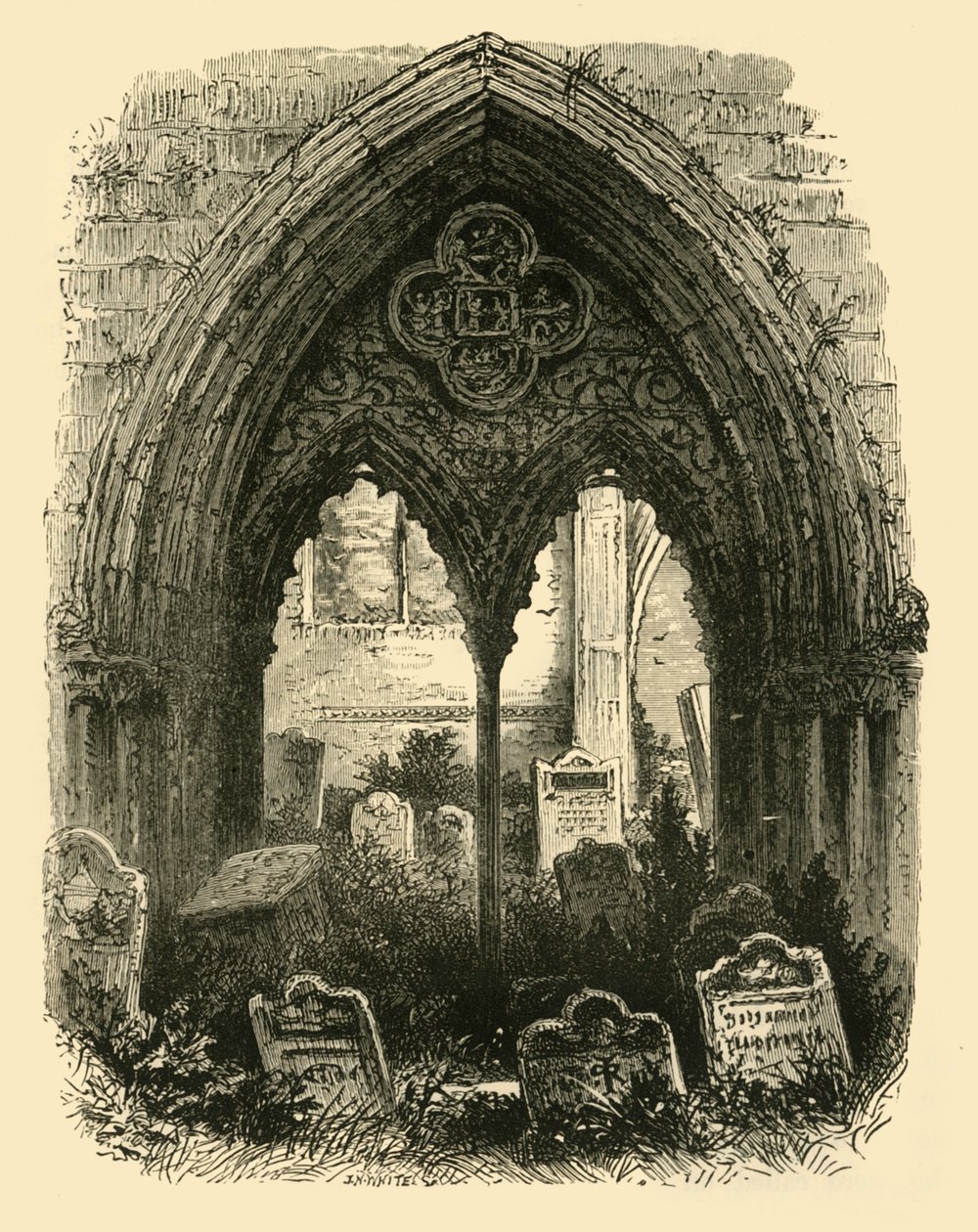 Suuri portaali, Crowland Abbey, 1898. tekijältä Unbekannt