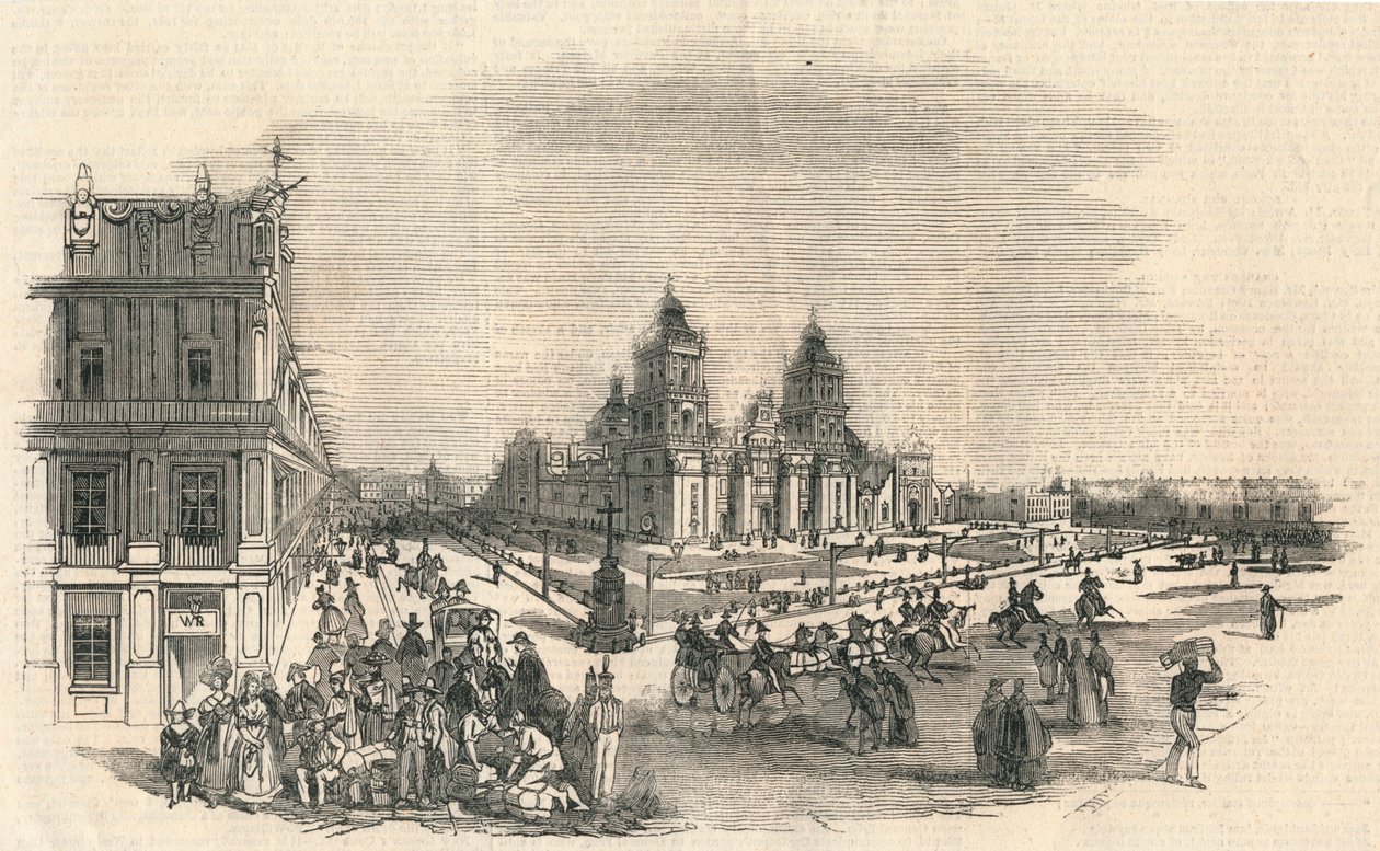 Suuri aukio, Meksiko, 1845. tekijältä Unbekannt