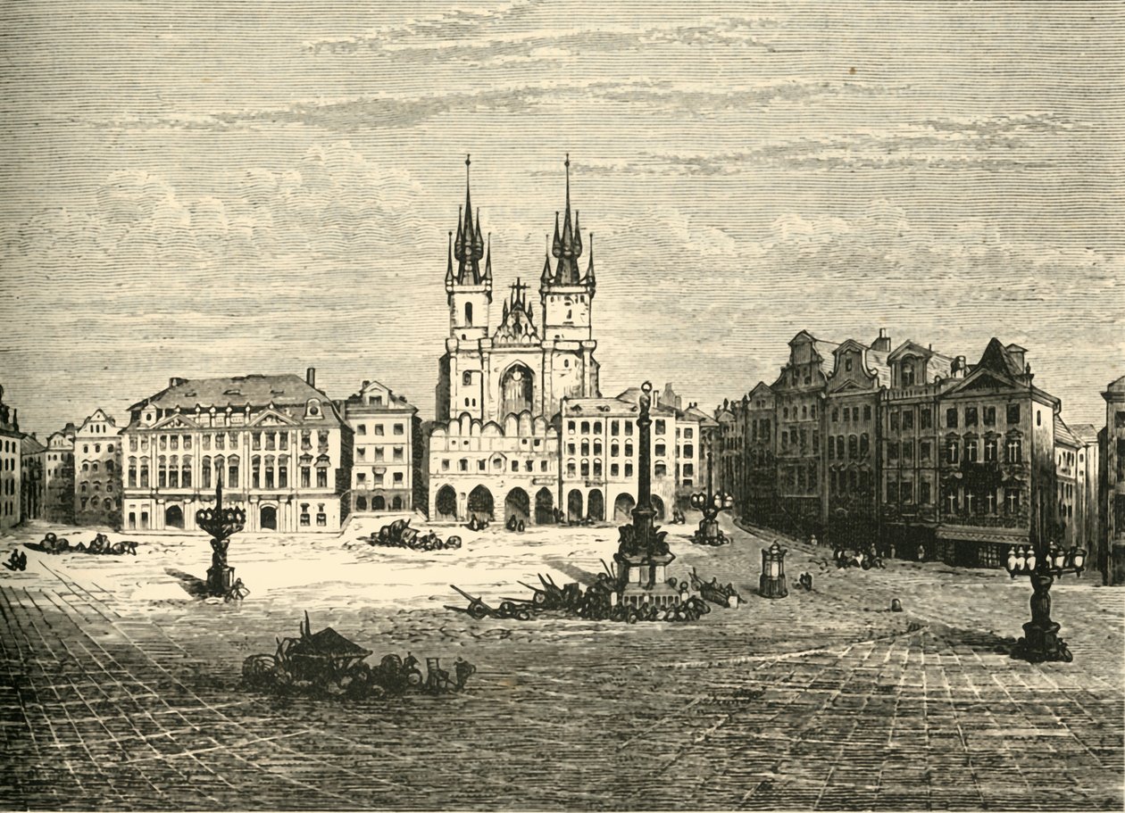 Suuri aukio, Praha, 1890. tekijältä Unbekannt