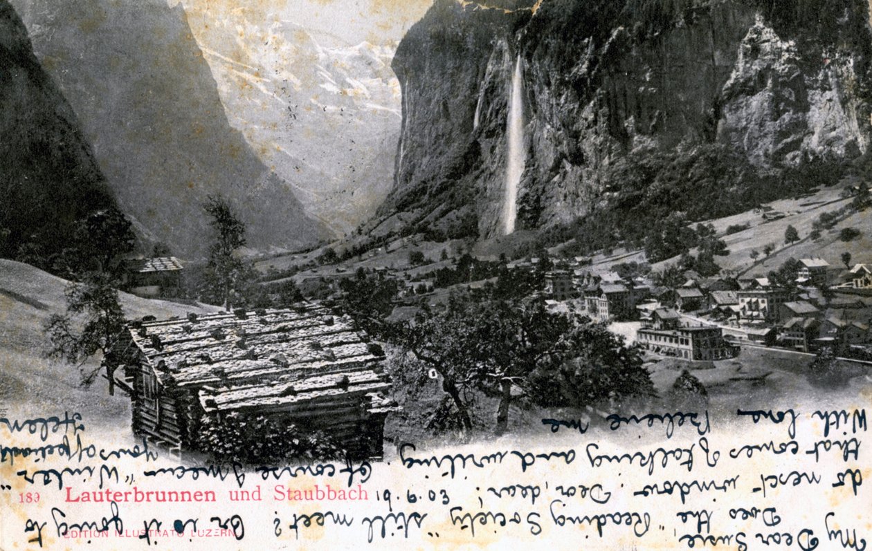 Lauterbrunnenin laakso, Berner Oberland, Sveitsi, 1903 tekijältä Unbekannt