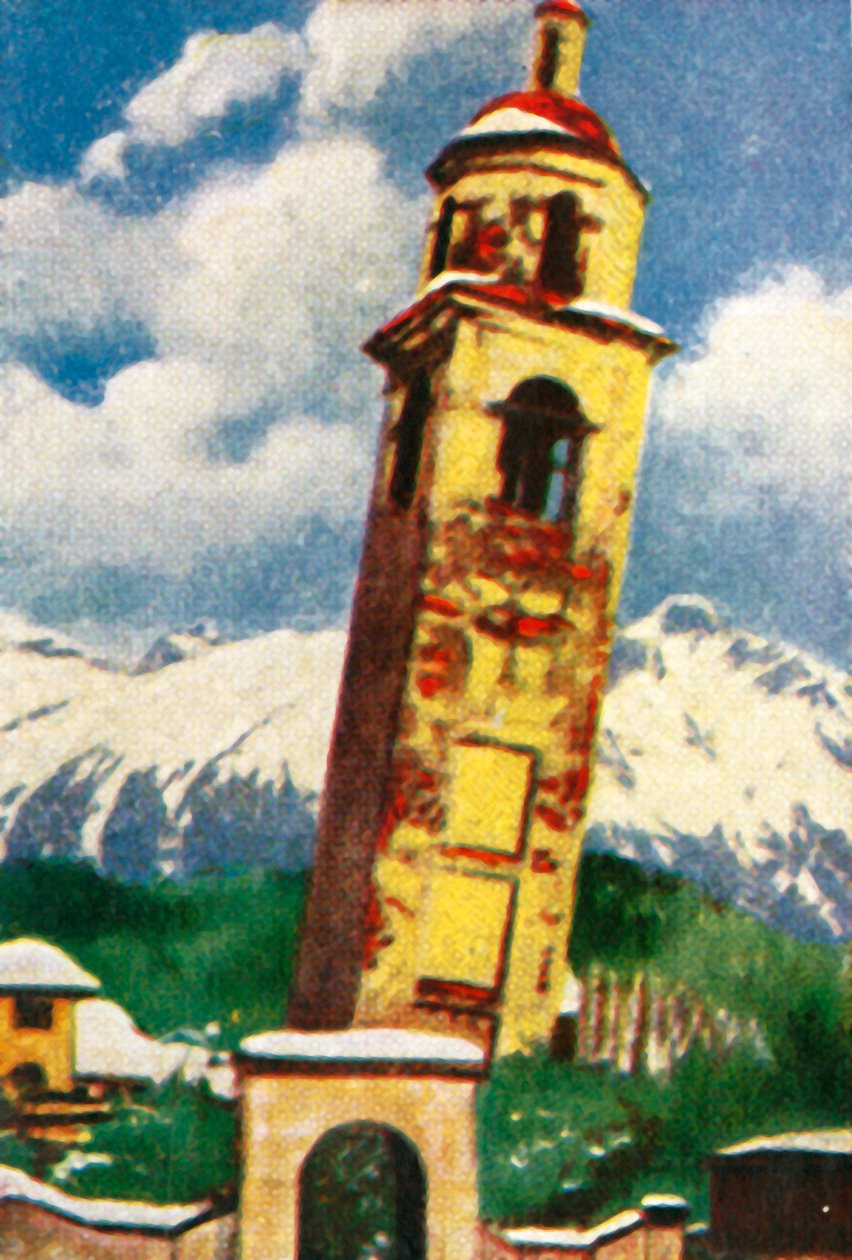 St Moritzin kalteva torni, vuodelta 1928. tekijältä Unbekannt