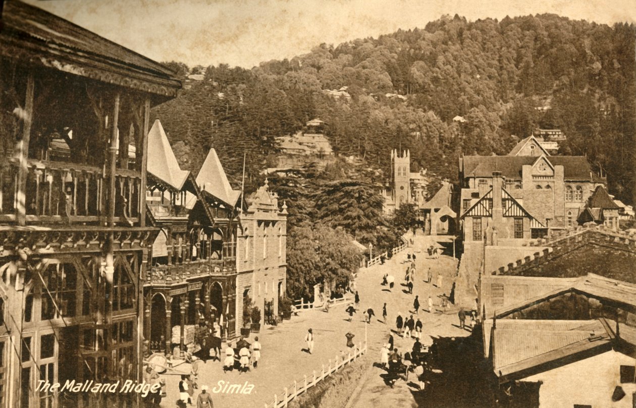 The Mall and Ridge - Simla, c1918-c1939. tekijältä Unbekannt