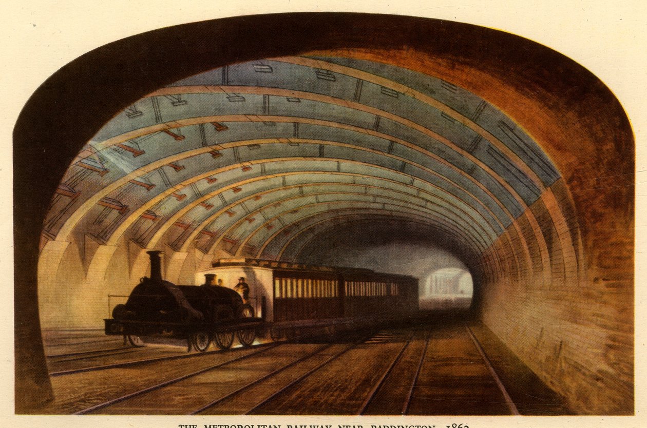 Metropolitan Railway lähellä Paddingtonia, 1863, 1945. tekijältä Unbekannt