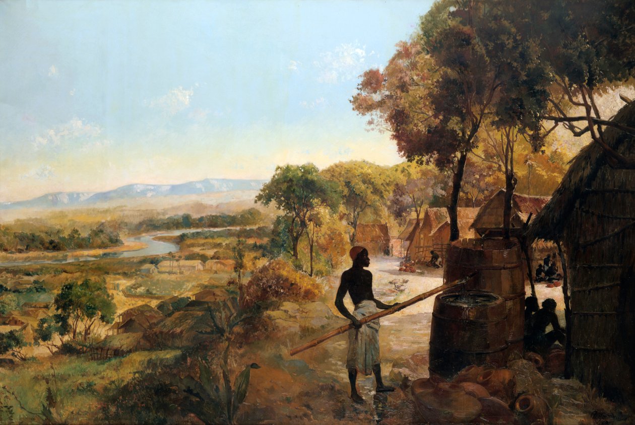 Native Village on the River, 1900 tekijältä Unbekannt