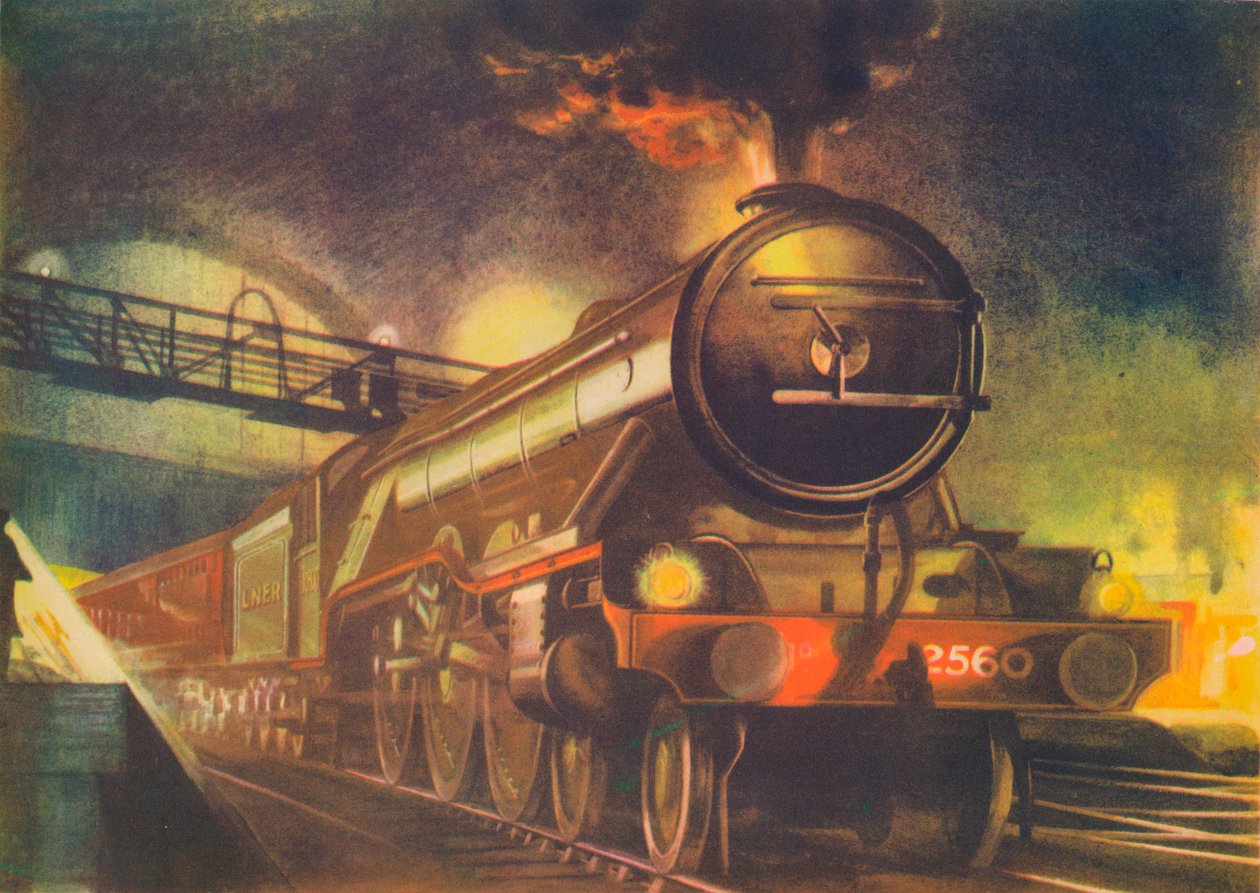 The Night Scotsman, L.N.E.R., jättää Kings Crossin, 1940 tekijältä Unbekannt