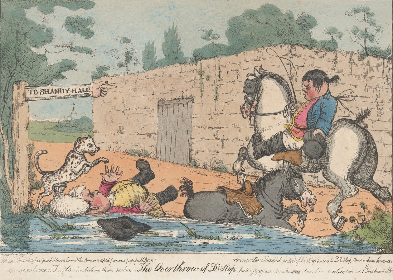 Tohtori Slop Tristram Shandyn kaataminen, 1800-20. tekijältä Unbekannt