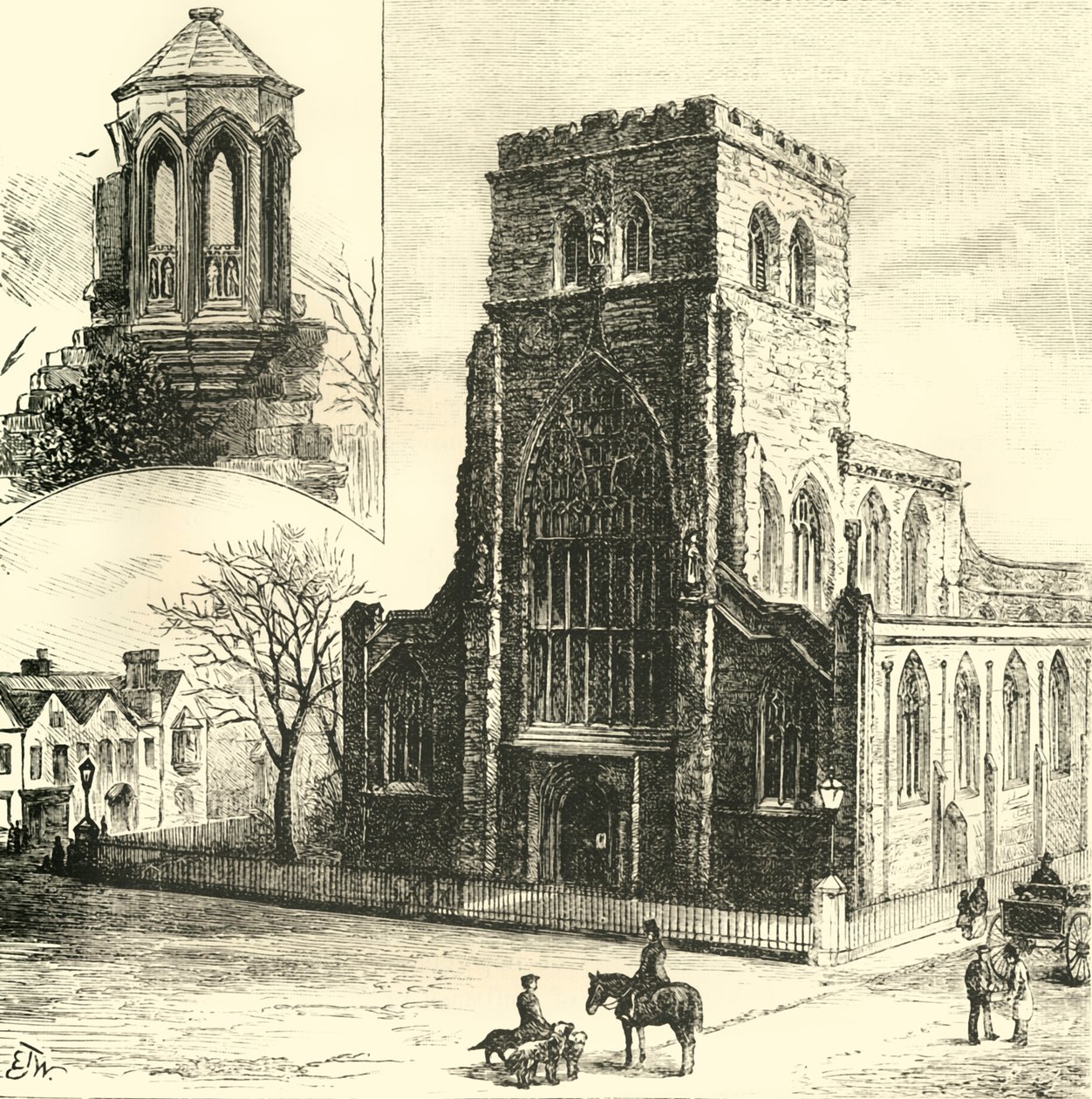 Ruokasalin saarnatuoli. Abbey Church, 1898. tekijältä Unbekannt