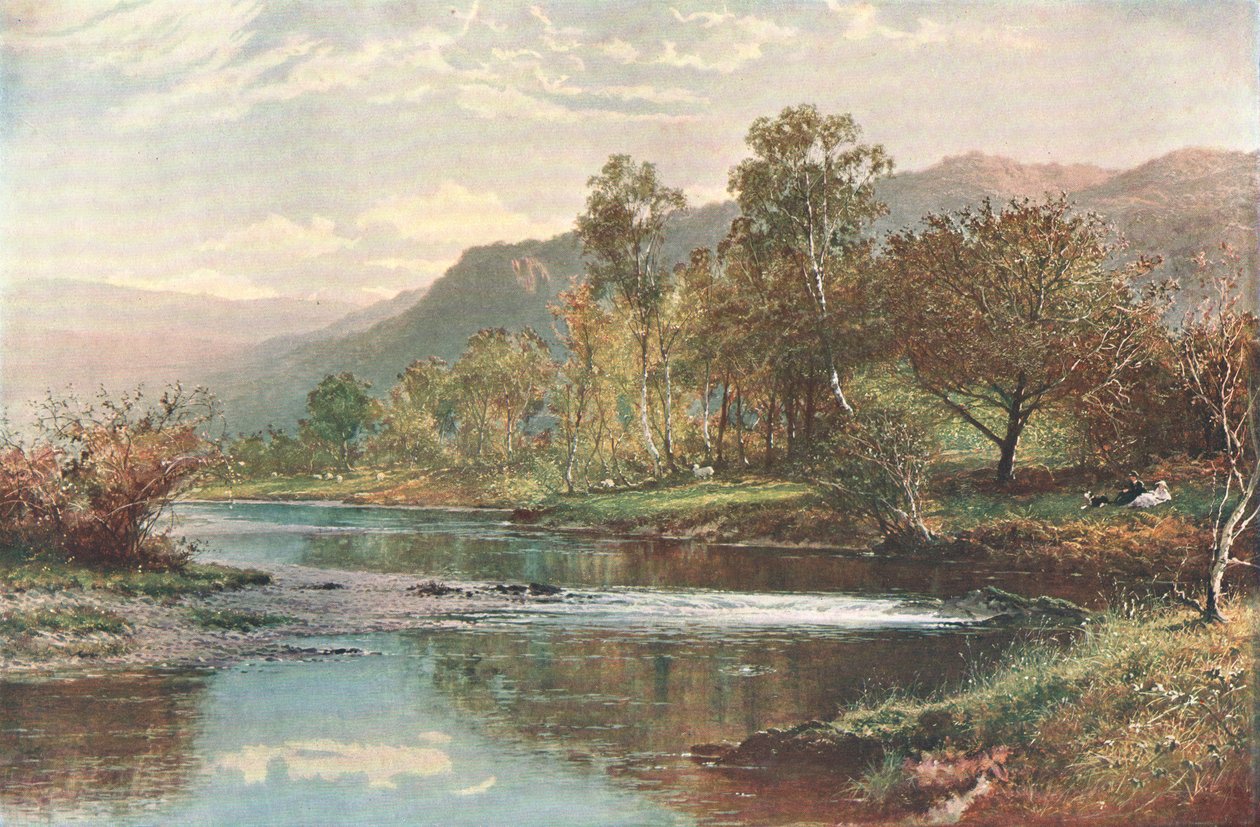 Derwent Wateriin virtaava joki, vuodelta 1902. tekijältä Unbekannt