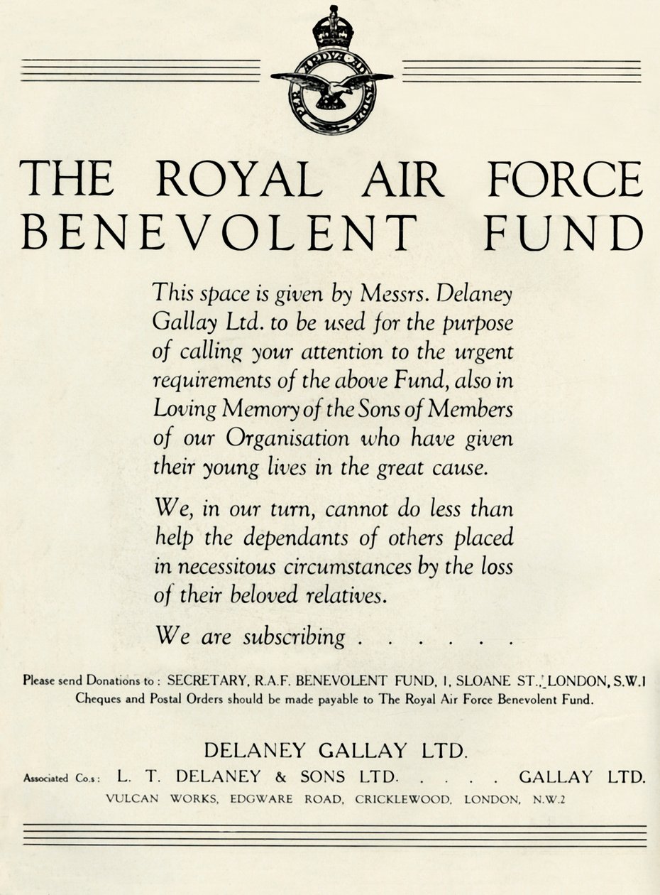 Royal Air Force Benevolent Fund, 1941. tekijältä Unbekannt