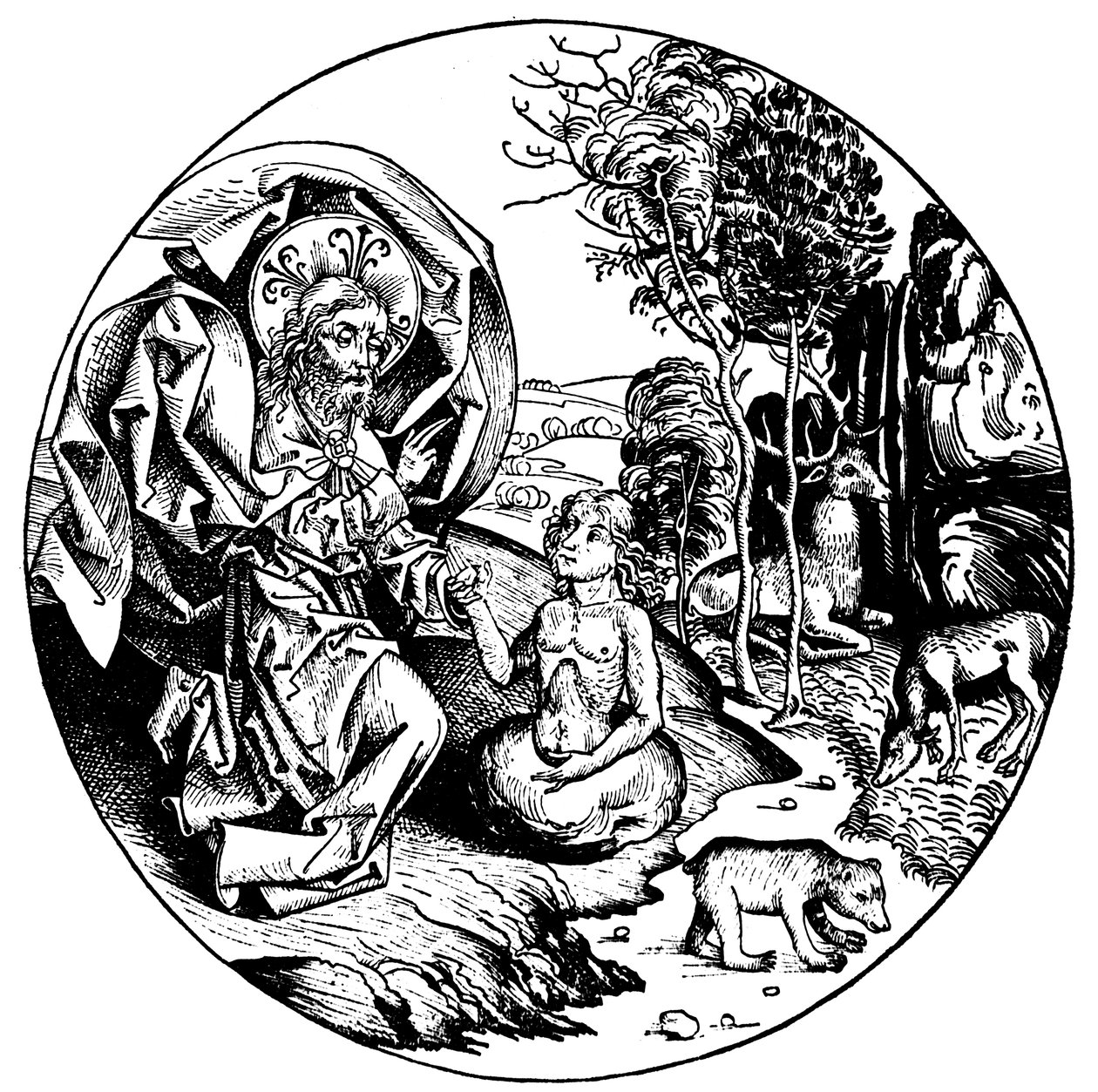 Kuudes luomispäivä, 1493 tekijältä Unbekannt