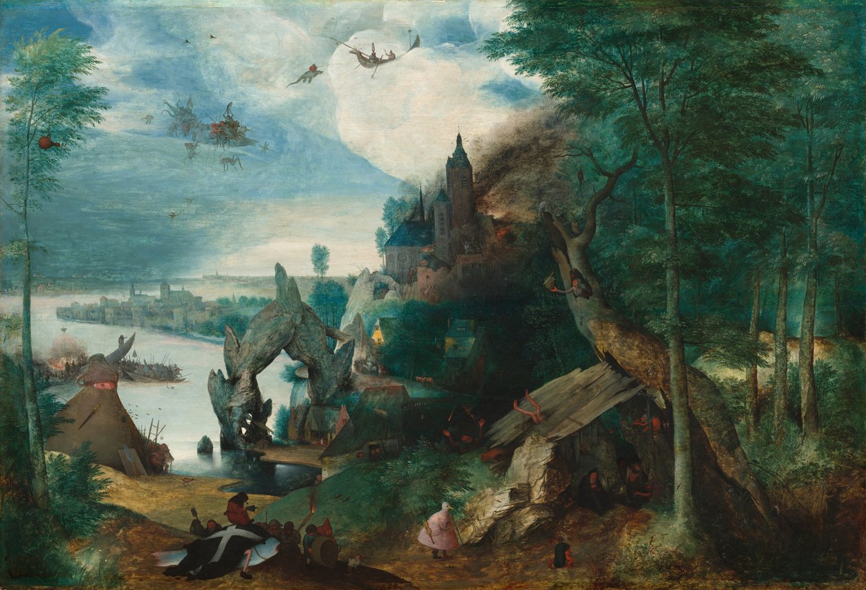 Pyhän Antoniuksen kiusaus, n. 15501575. tekijältä Unbekannt