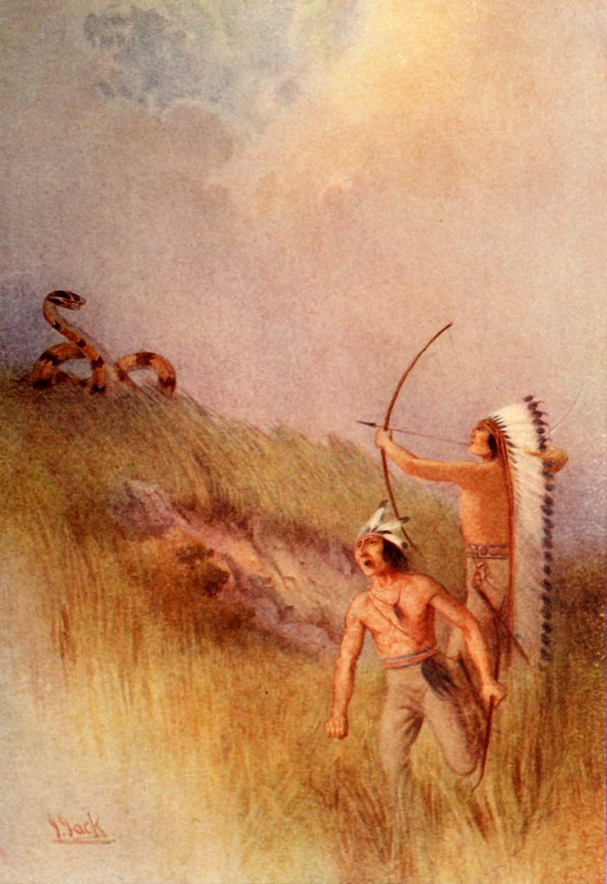 "Sotapäällikkö tappaa hirviön kalkkarokäärmeen", 1914. tekijältä Unbekannt