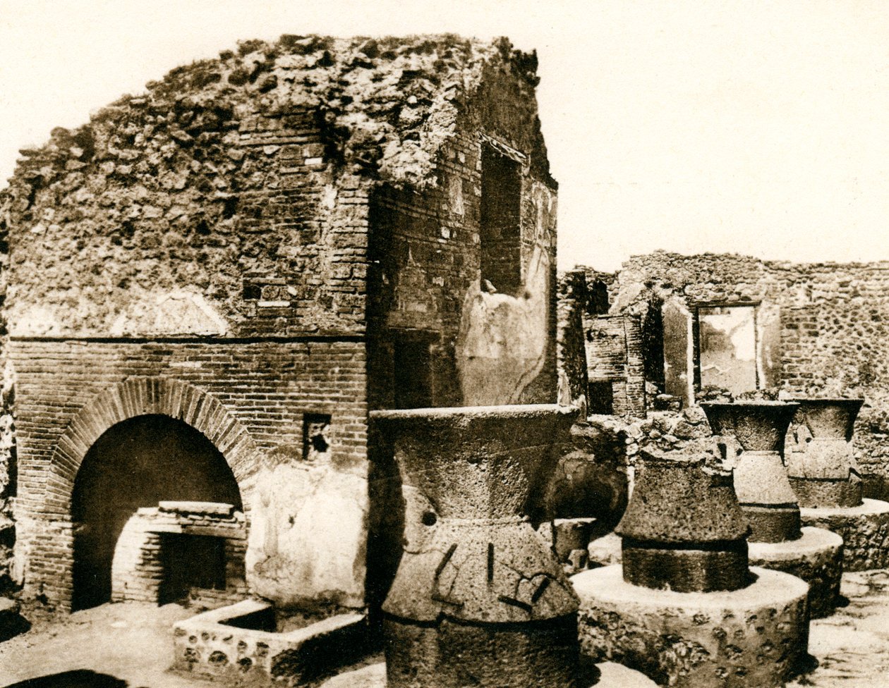 Leipomo ja mylly, Pompei, Italia, 1900-luku tekijältä Unbekannt