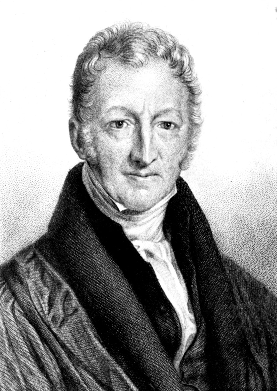 Thomas Robert Malthus, englantilainen taloustieteilijä ja pappi tekijältä Unbekannt