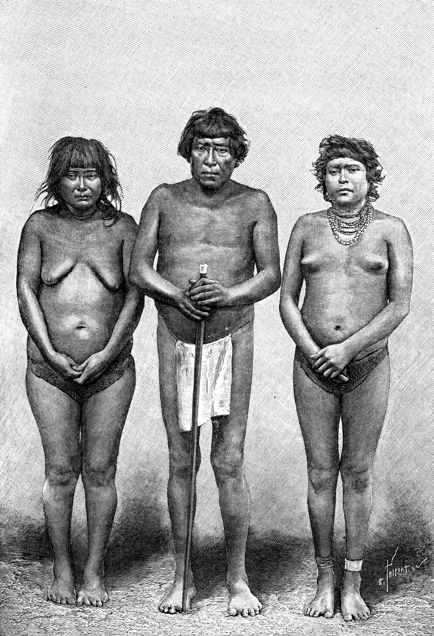 Kolme Guarauni-intiaania, Venezuela, 1895 tekijältä Unbekannt